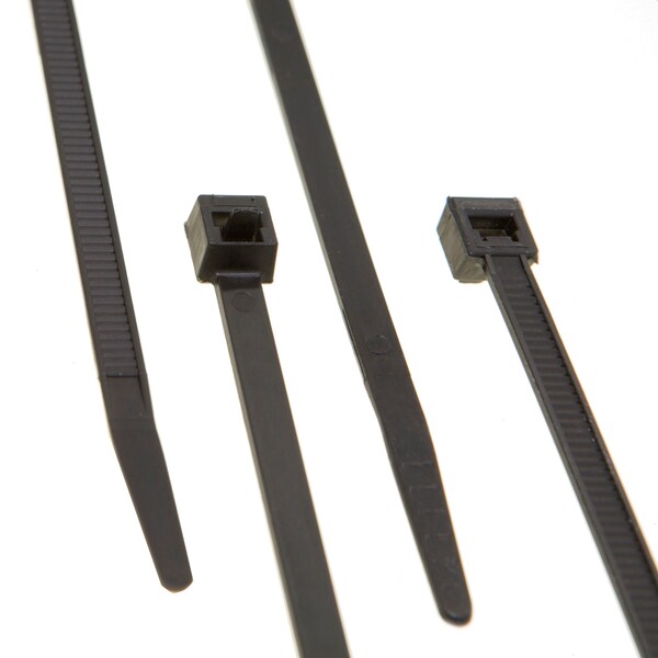 Cable Tie, 14 in L, 4 in Max Bundle Dia., Black, Nylon 6/6, 50 lb Strength, 50 PK